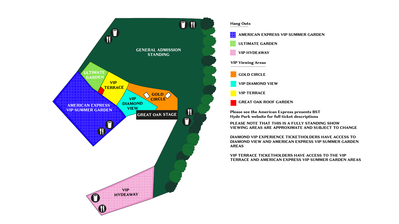 Jeff Lynne's ELO BST Hyde Park London Map 2025